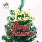 Christmas Decorations Merry Christmas Electroplating Plastic English Letter Brand Tree Set Pendant