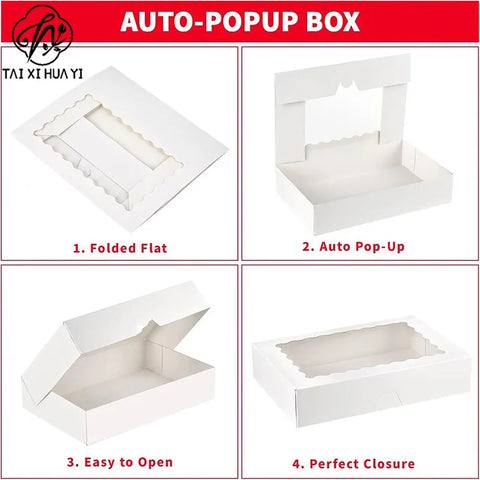 Customized Recycled Materials Embossing Cookie Bakery Cake Roll Drawer Cardboard Paper Box Lamination Disposable
