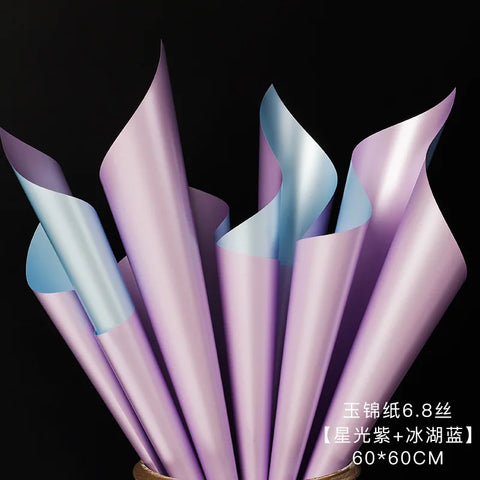Matte Gold Sand Floral Bouquet Gift Packaging Paper Two-Tone Two-Sided Coating
