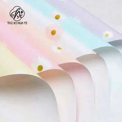 Simple and Fresh Flower Printed Waterproof Material for Flower Shop Bouquet Packaging Paper