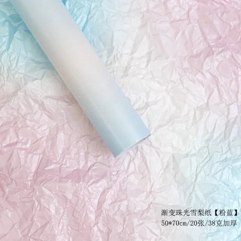 Christmas Eco-friendly Biodegradable Water-proof Single Side Coated PE Sugarcane Pulp Flowers Print Gift Wrap