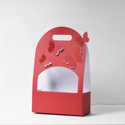 Valentine's Day Gift Bow Knot Flower Box Kraft Paper Folding Design for Flower Shop and Personal Gift Packaging