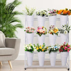 Multi-layer Durable Iron Art Flower Bucket Display Stand Home & Garden Shelf for Waking and Growing Flowers Wedding Shelf