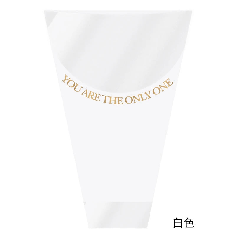 Transparent OPP Single Bouquet Bag PE Plastic Fresh Flower Packaging for Valentine's Day Roses Essential Supply for Flower Shops