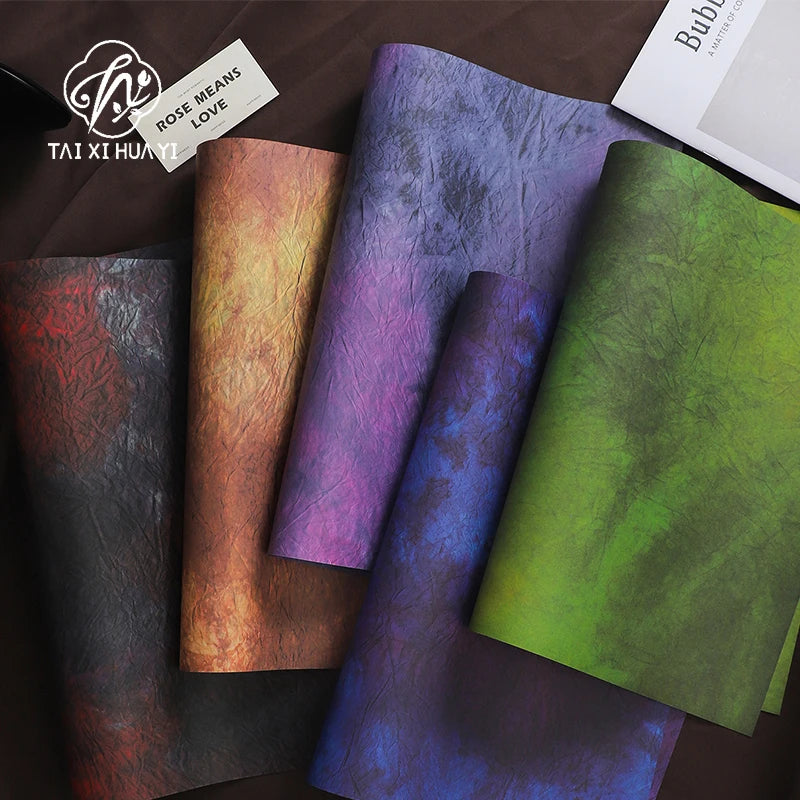 Essentials for Flower Shop Elegant Floral 50*35cm Tie-dye Art Paper Coated Bouquet Gift Wrapping Paper