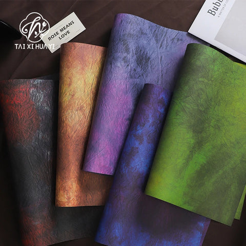 Essentials for Flower Shop Elegant Floral 50*35cm Tie-dye Art Paper Coated Bouquet Gift Wrapping Paper