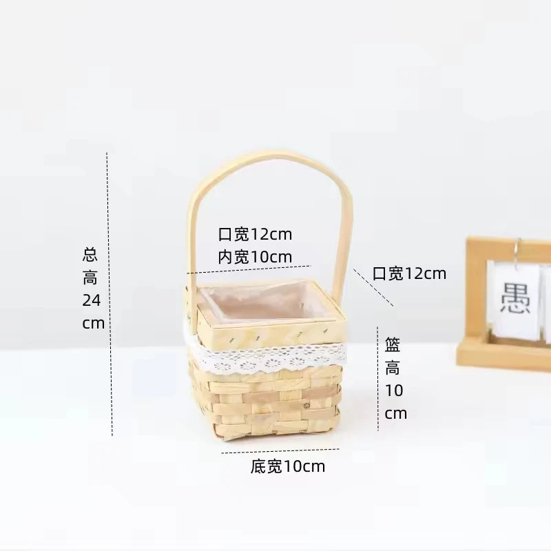 Handmade Wicker Basket Home Storage Fashionable Hanging Eco-friendly Rattan Woven Flower Basket