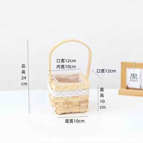 Handmade Wicker Basket Home Storage Fashionable Hanging Eco-friendly Rattan Woven Flower Basket