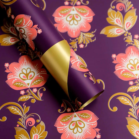 Colorful Flower Pattern Printed PE Coated Virgin Pulp Waterproof Flower Wrapping Paper for Florist Supplies