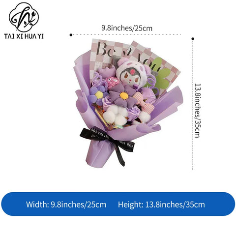 Finished Kulomi Yugui Dog Melody Doll Flower Bouquet Girl Bestie UV Resistant Valentine's Day Birthday Gift Internet Red Cartoon