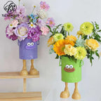 Teacher's Day DIY Bouquet Making Kit-Premium Plastic Flower Bucket Funny Pen Holder with High-Grade Wrapping Materials