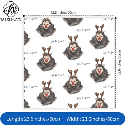 Personalized Custom Printed Eco-Friendly Wrapping Paper Roll Funny Reindeer Man Pattern Christmas Gift Wrap for Holiday Party