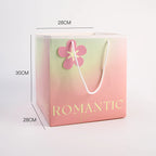 Colorful Square Eco-friendly Recyclable Flower Bouquet Handbag Packaging Kraft Paper for Valentine's Day Mother's Day Gifts