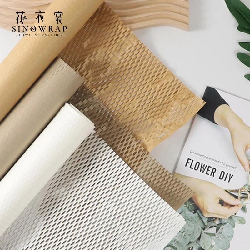 Sinowrap Recycled 50cmx10y Honeycomb Paper Easy Gift Wrapping Packaging Paper รูปสินค้าหลัก