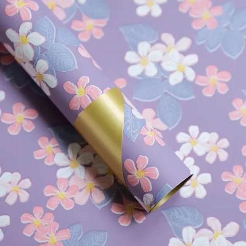 58*58cm Colorful Flower Design Waterproof Wrapping Paper Golden Package Bouquet Packaging Supplies