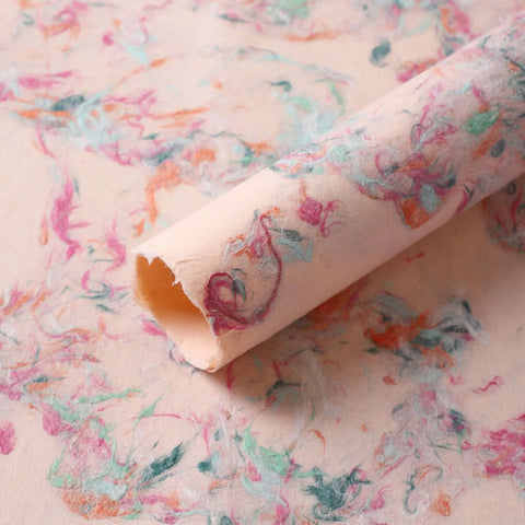 Dunhuang Art Hand-Torn Wood Pulp Wrapping Paper Coated Floral Gifts with Ancient Methods Flower Wrapping Paper