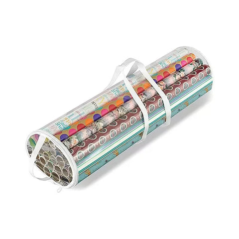 PVC Cylinder Heavy Duty Lightweight Gardening Dustproof Wrapping Paper Holder Organizer Zipper Storage Bags Customized Packing