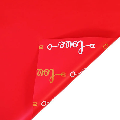 Love Wrapping Paper with Waterproof Coating Colorful and Single-Sided for Constant Use