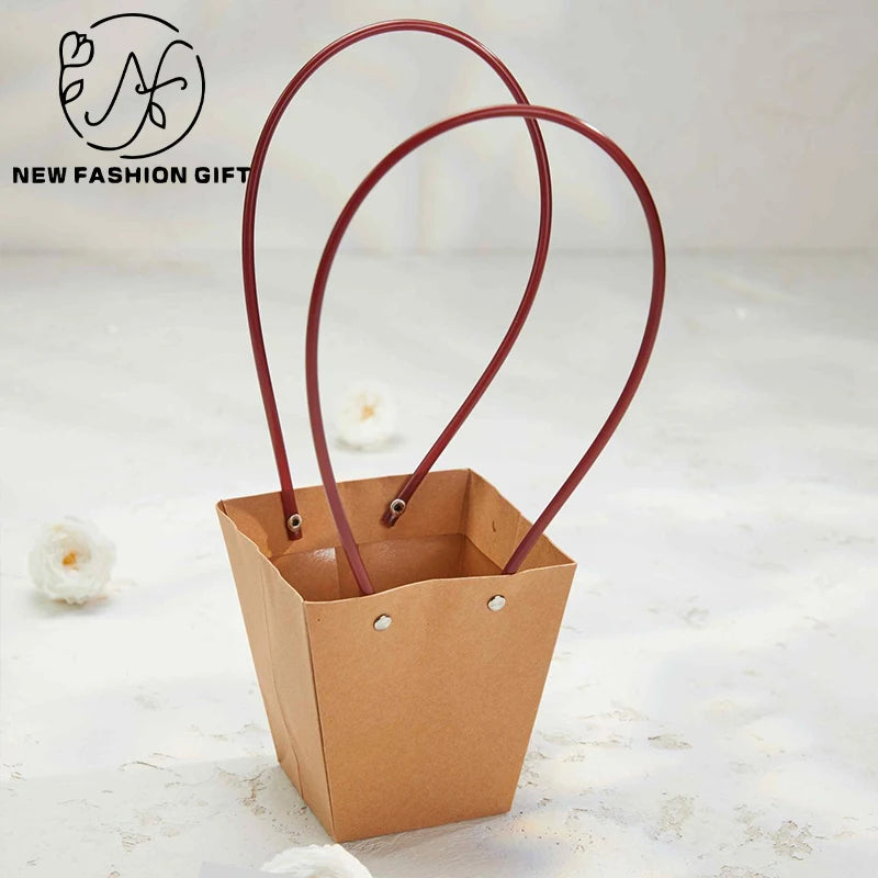 Portable & Reusable Waterproof Paper Tube for Fresh Flower Arrangements DIY Rose Bouquet Packaging Boxes Flower Art