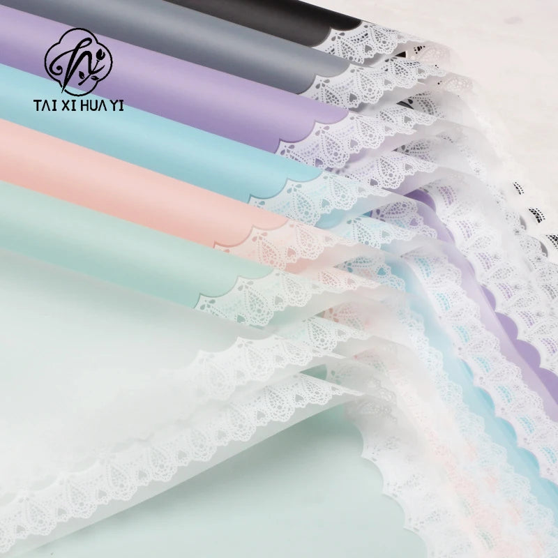 Wholesale Transparent Lace Glassine Gift Wrap Handmade OPP Coated Paper for High End Boutique and Flower Shop รูปสินค้าหลัก