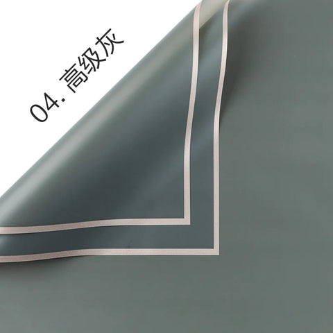 Golden Border Jelly Film Korean Su Flower Bouquet Eco-friendly Recyclable Semi Transparent Waterproof Single-Sided Coated Paper