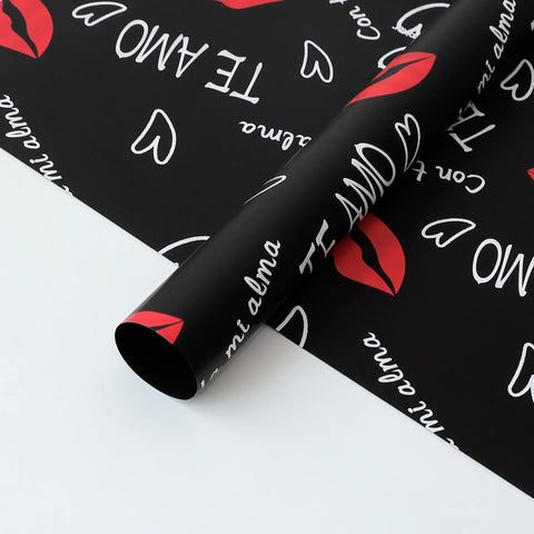 Valentine's Day Red Flower Wrapping Paper Single Side Coated Water-proof Eco-friendly Recyclable