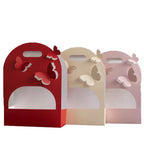 Valentine's Day Gift Bow Knot Flower Box Kraft Paper Folding Design for Flower Shop and Personal Gift Packaging