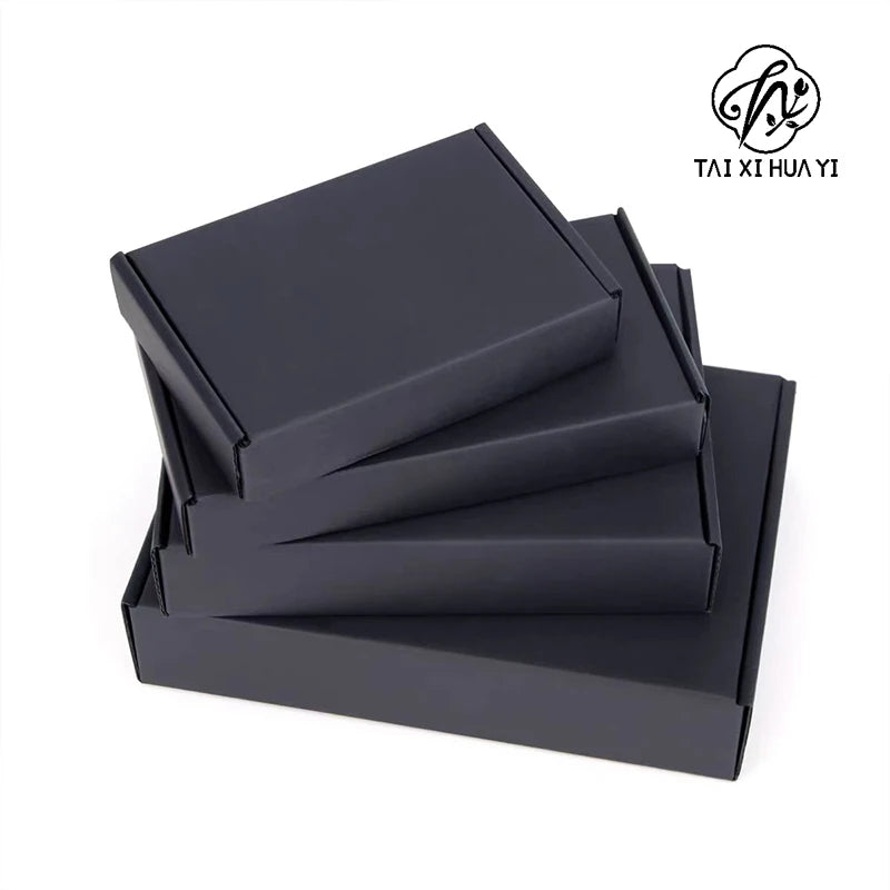 Durable Black Rectangular Cardboard Airplane Packaging Box with Embossing for Safe Shipping and Mailing