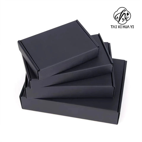 Durable Black Rectangular Cardboard Airplane Packaging Box with Embossing for Safe Shipping and Mailing