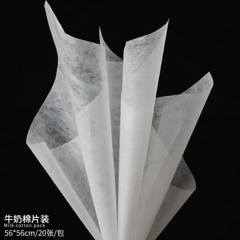 Korean Style Single-Sided Coated Cotton Paper Milk Cotton Flower Packaging with Extracted Design