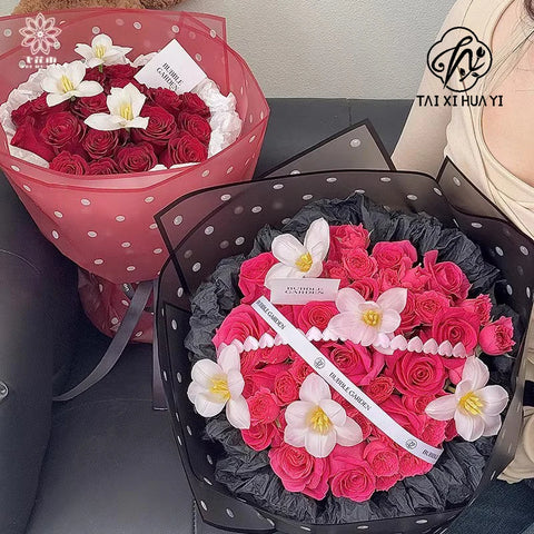 Flower Packaging Coated Single Side Magic Edge New Korean Style Bouquet Gift