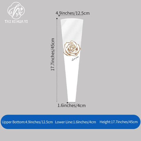 Elegant Rose Bouquet Bag for Mother's Day Valentine's Day Fresh Flower Packaging PE Coating