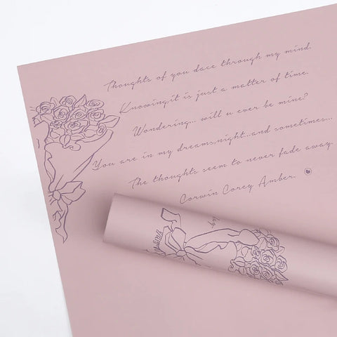 Vintage Waterproof Bouquet Flower Wrapping Paper PE Made From Premium Plastic Paper Material for Gift Wrapping
