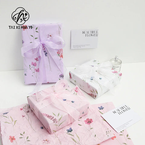 High-End Flower Wrapping Paper Hand-Rolled Ins Gift Packaging Tissue PE Coating Material