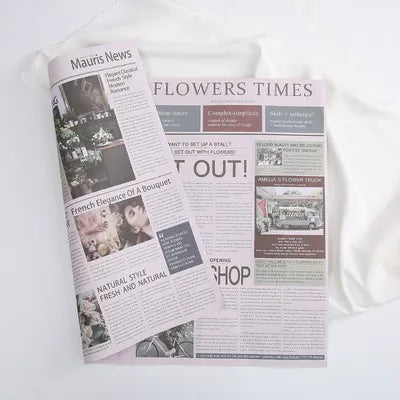 New Retro Hand-Made Coated Eco-Friendly Recyclable Water-Proof Single-Sided Flower Wrapping Paper with Kraft Paper Art