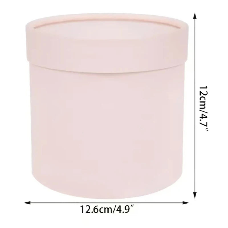 Very Popular Modern Luxury Hug Bucket Small Pure White Pink Recyclable Handmade Vanishing Cardboard Cylinder Flower Box for