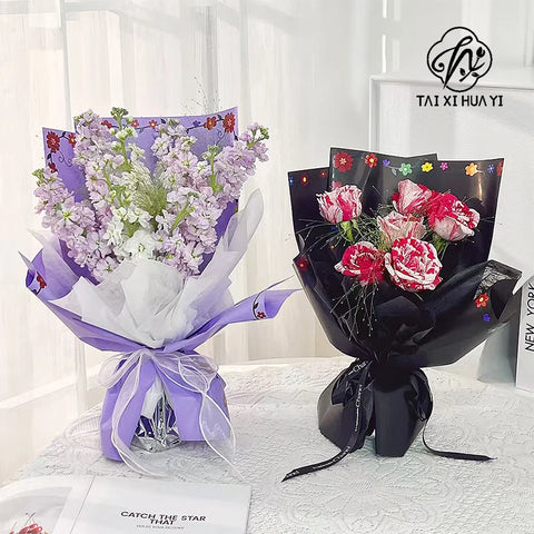Eco-friendly Water-proof Sweet Floral Paper Flowers Packaging Single Side Coated for Flower Shops
