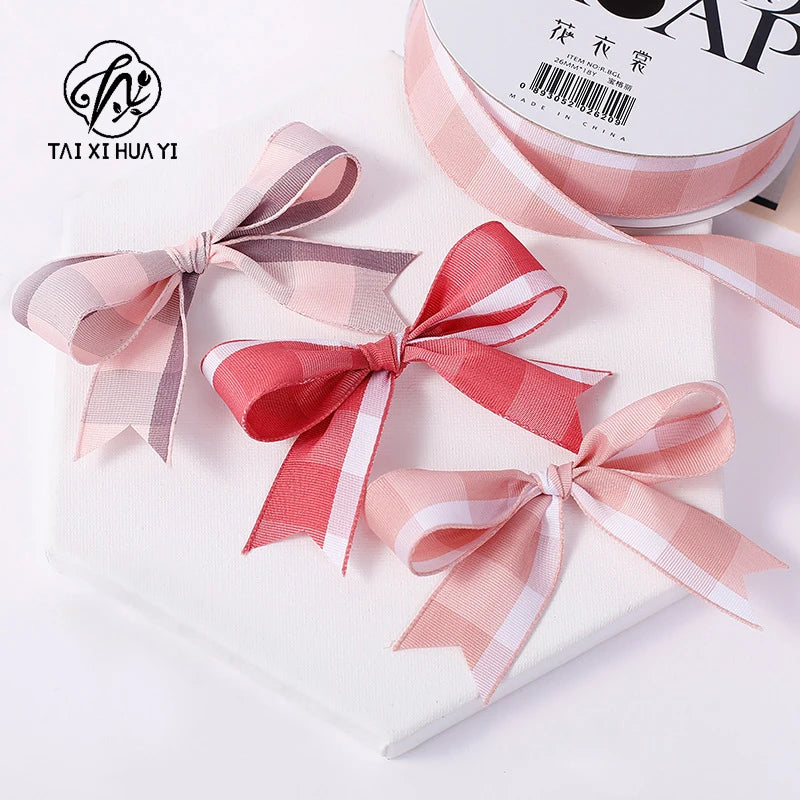2.5CM Luxury Hot Stamping English Ribbon Love Polyester Flower Gift Packaging Ribbon for Christmas and Weddings