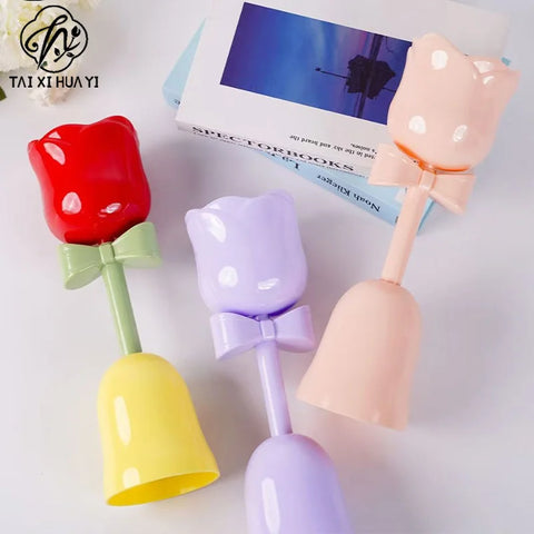 High Beauty Plastic Tulip Flower Cup Vase Creamy Style Floral Ornament for Fresh Bouquet Gift Home Decoration