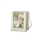 Clear Window Folding Gift Box with Flower Handle Festive Party Decor for Mother's Day Birthday Valentine's Day