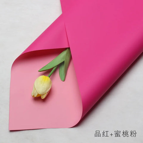 Handmade Ou Ya Two-Color Floral Wrapping Paper Waterproof Flower Packaging with Coating for Bouquets