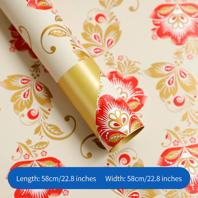 Colorful Flower Pattern Printed PE Coated Virgin Pulp Waterproof Flower Wrapping Paper for Florist Supplies รูปสินค้ารอง