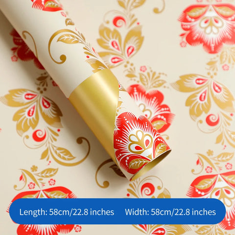 Colorful Flower Pattern Printed PE Coated Virgin Pulp Waterproof Flower Wrapping Paper for Florist Supplies