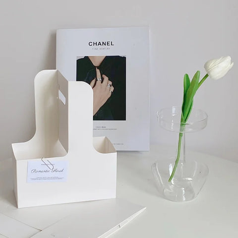 High Quality Kraft Paper Cup Holders Floral Design Foldable Floral Bouquet Gift Box Fashionable Flower