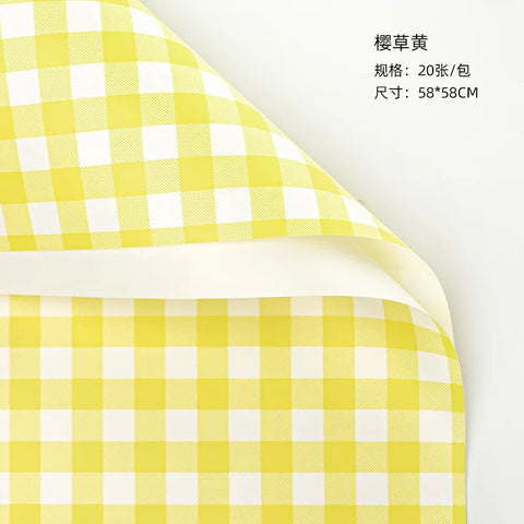 Waterproof Summer Plaid Wrapping Paper Korean Version Floral Arrangement Flower Packaging Materials Popular for Flower Shops