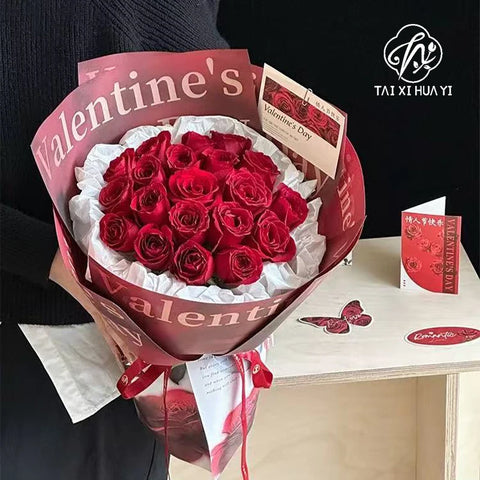 Rose Diary Coated Kraft Paper Bouquet Internet Celebrity Paper Flower Packaging Gift Paper