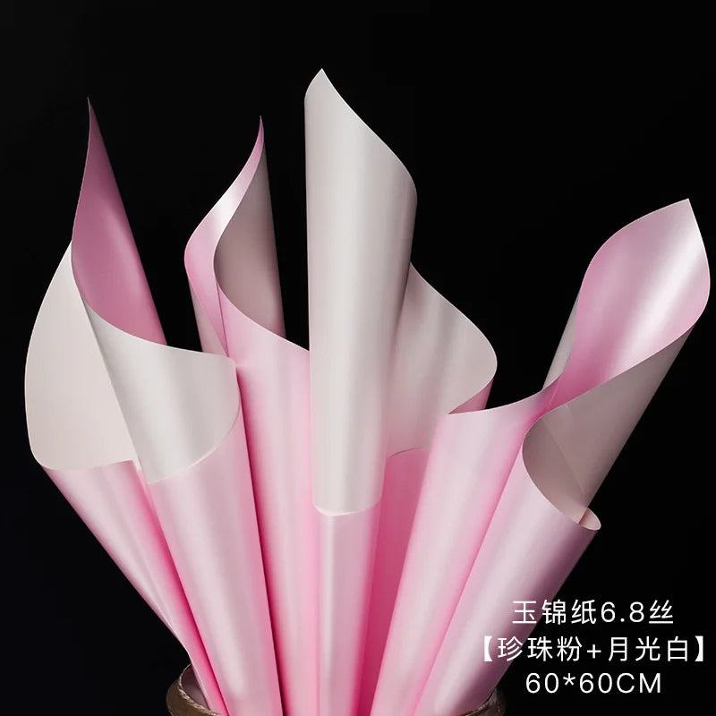 Matte Gold Sand Floral Bouquet Gift Packaging Paper Two-Tone Two-Sided Coating