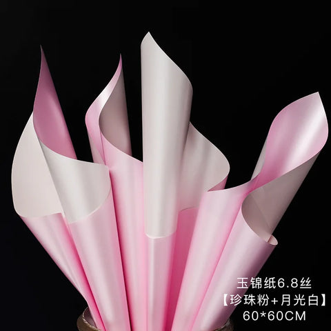 Matte Gold Sand Floral Bouquet Gift Packaging Paper Two-Tone Two-Sided Coating