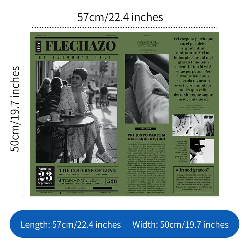 Modern Girl Weekly Series English Newspaper Gift Pack New Fashion Flower Packaging Paper with Single Side Coating
