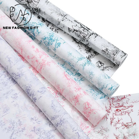 Coated Flower Wrapping Paper DIY with Lining Paper Water-proof & Eco-friendly BOPP Material Paper